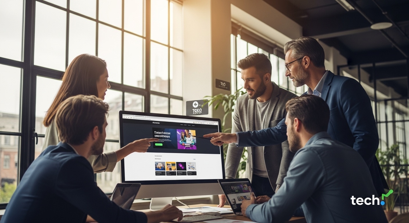 Our team collaborating on a project